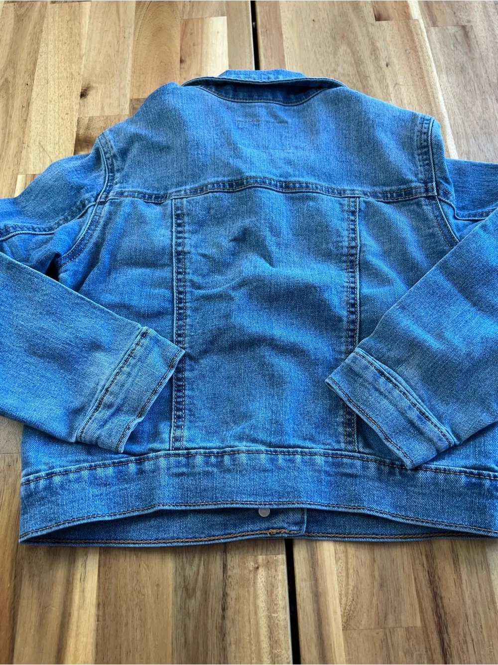 Old Navy Girls Denim Jacket Size L 10-12 Blue Stretch Trucker Jean Jacket